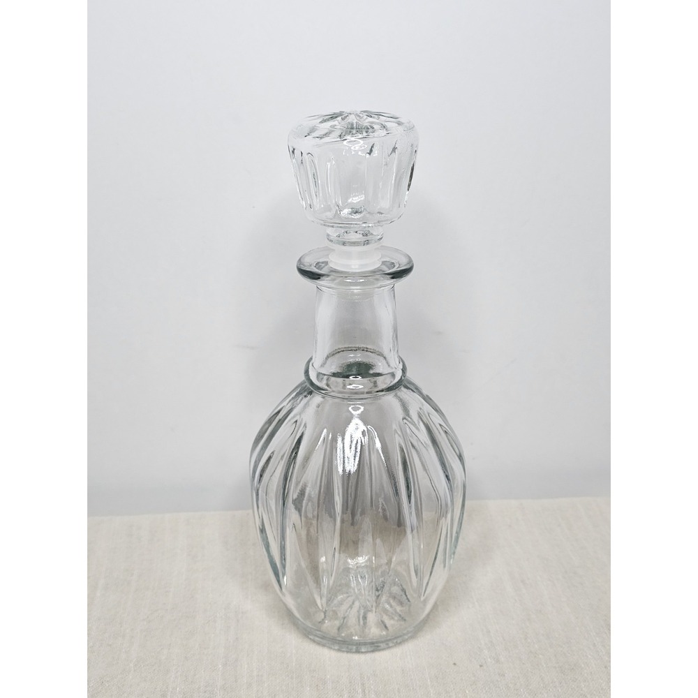 Vintage Clear Glass Cut Decanter 10.5"x4.5"